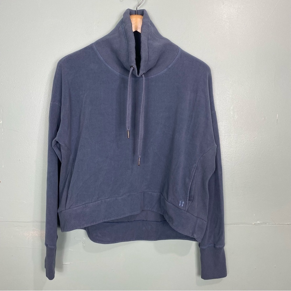 Sweaty Betty Harmonise Italian Fleece Sweatshirt Blue Sz‎ S